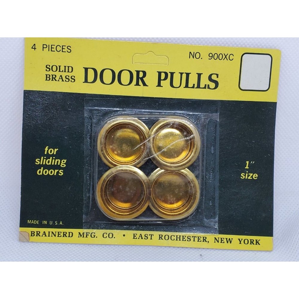 4 Piece Brainerd MFG Co. Solid Brass Door Pulls For Sliding Doors